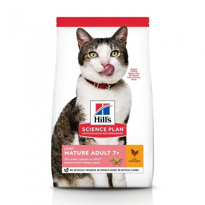 HILL'S Science Plan Light Mature Adult 7+ au Poulet - Croquettes pour chat